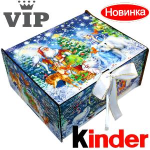 Сладкий подарок на Новый Год в картонной упаковке весом 1200 грамм по цене 2223 руб в Новошахтинске