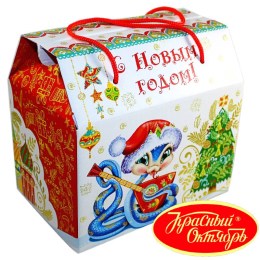 Детский новогодний подарок в картонной упаковке весом 950 грамм по цене 1108 руб в Новошахтинске